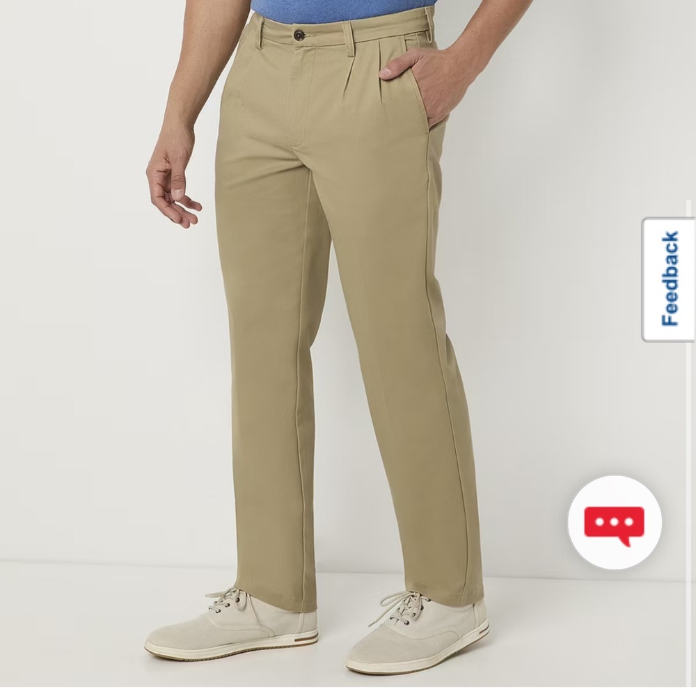 NWT St. John's Bay Universal WrinkleFree Easy Care Pleated CHINO STYLE Pant